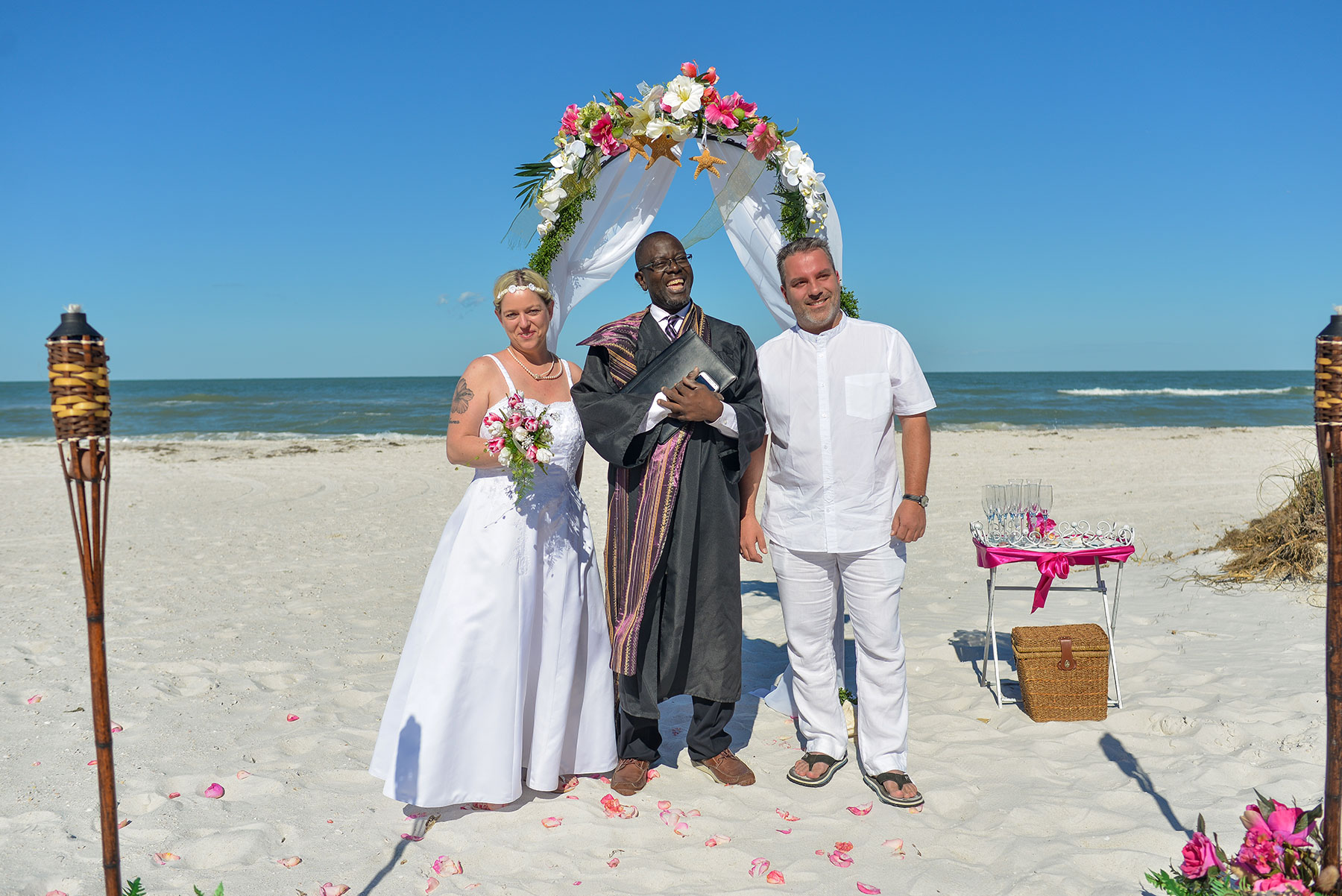 Clearwater beach officiant service for Sandra and Holger's vow renewal